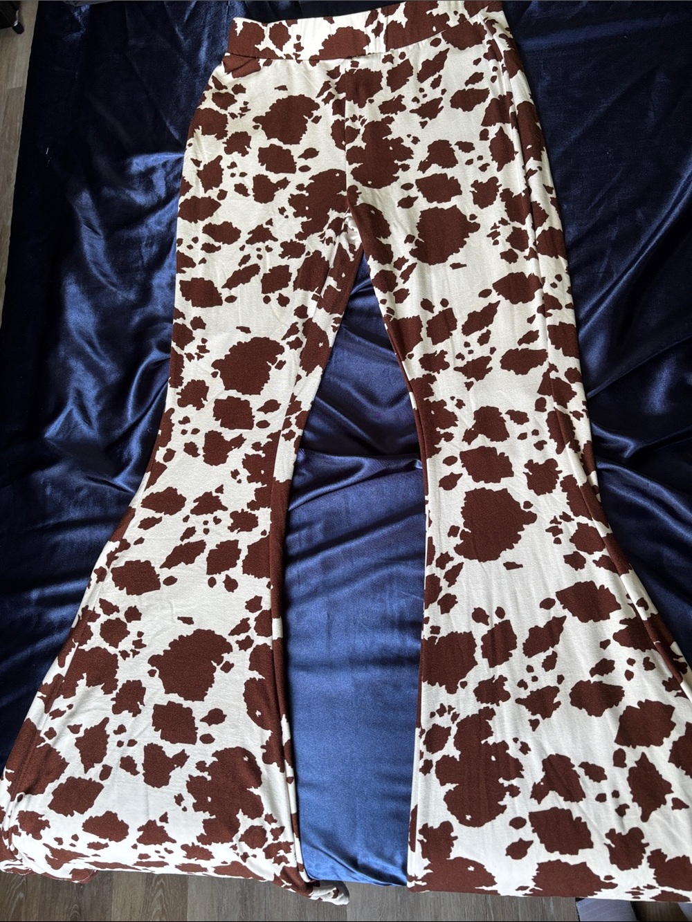 Rue21 Brown and White Cow Print Flare Pants
